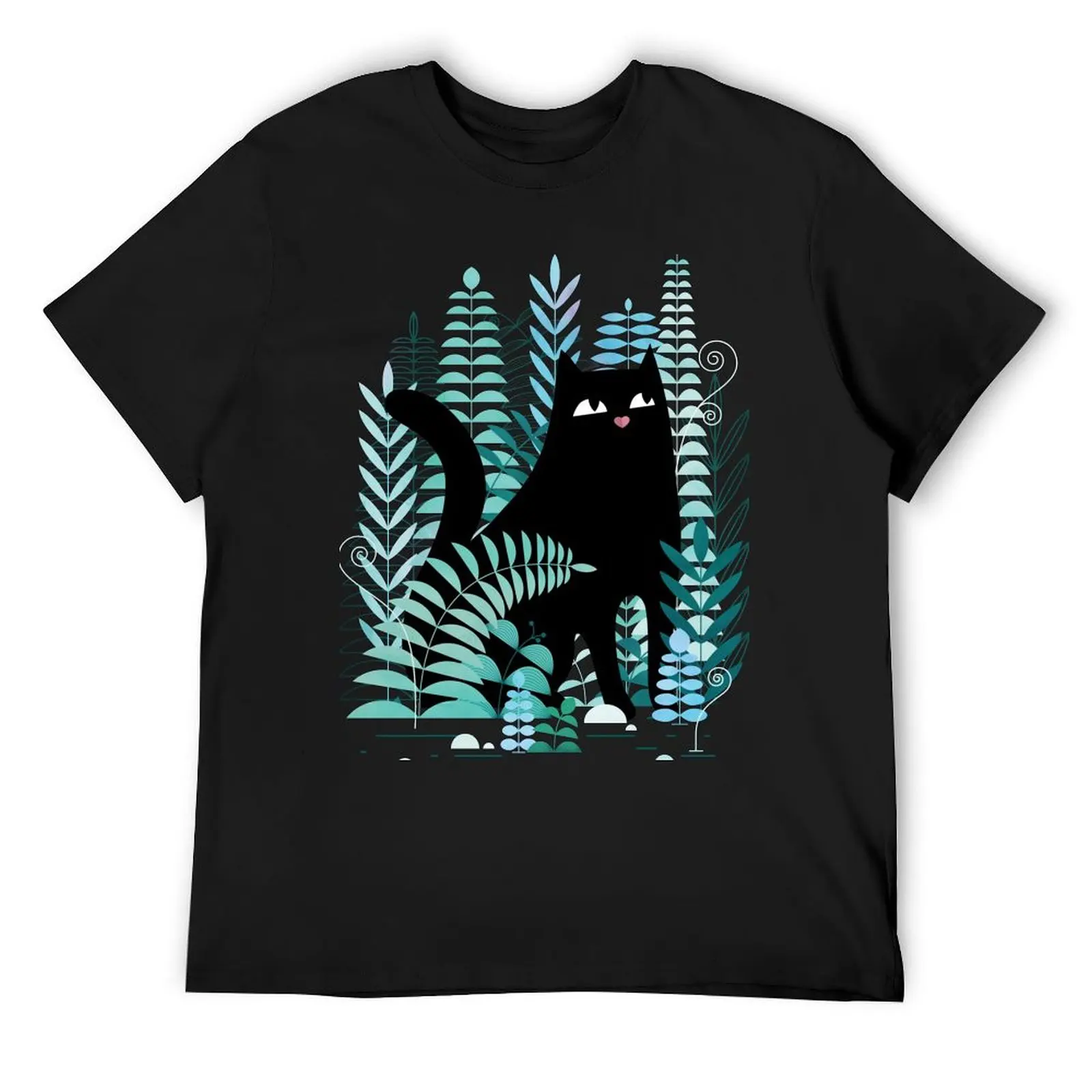 

The Ferns (Black Cat on Green) T-Shirt