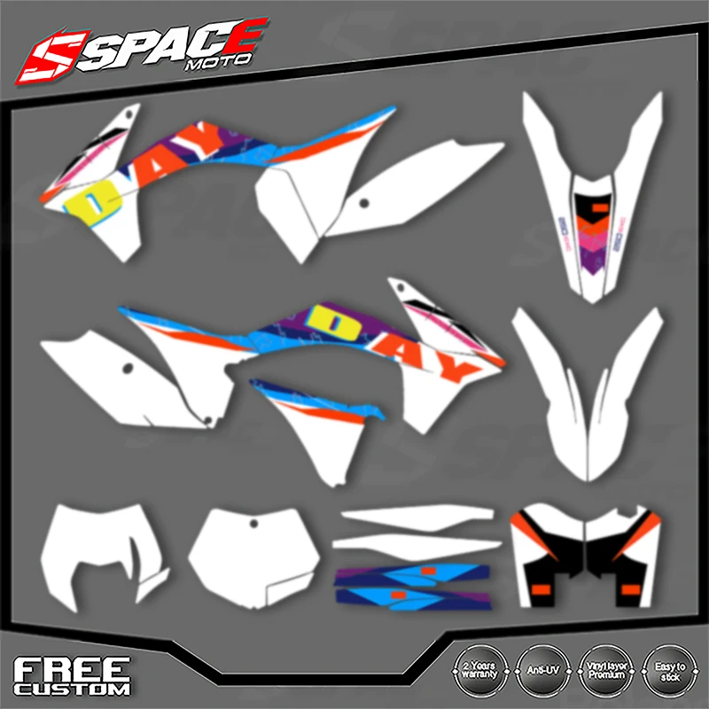 

SPACE Custom Motorcycle Graphics Background Decal for KTM 2012 2013 EXC 2011 2012 SX SXF 125 250 300 450 Decals Stickers Kits 06