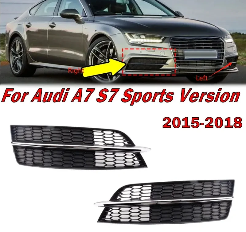 

Car Accessories For Audi A7 S7 Sports Version 2015 2016 2017 2018 Auto Left Right Front Bumper Fog Light Grille Foglamp Cover