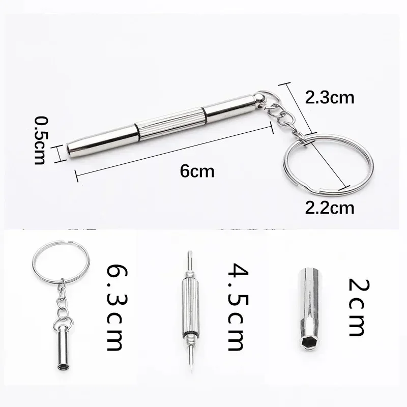 

Steel Glasses Screwdriver Eyeglass Screwdriver Watch Repair Kit with Keychain Portable Hand Tools Precision Screwdriver Tools