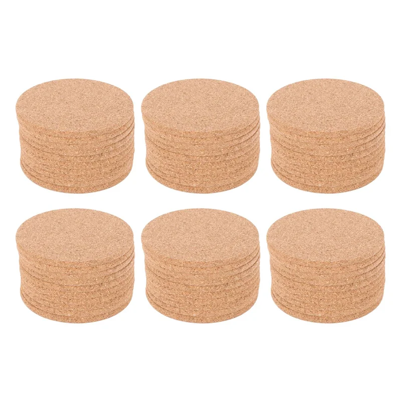 Set of 60 Cork Bar Drink Coasters - Absorbent and Reusable - 90mm, 5mm Thick