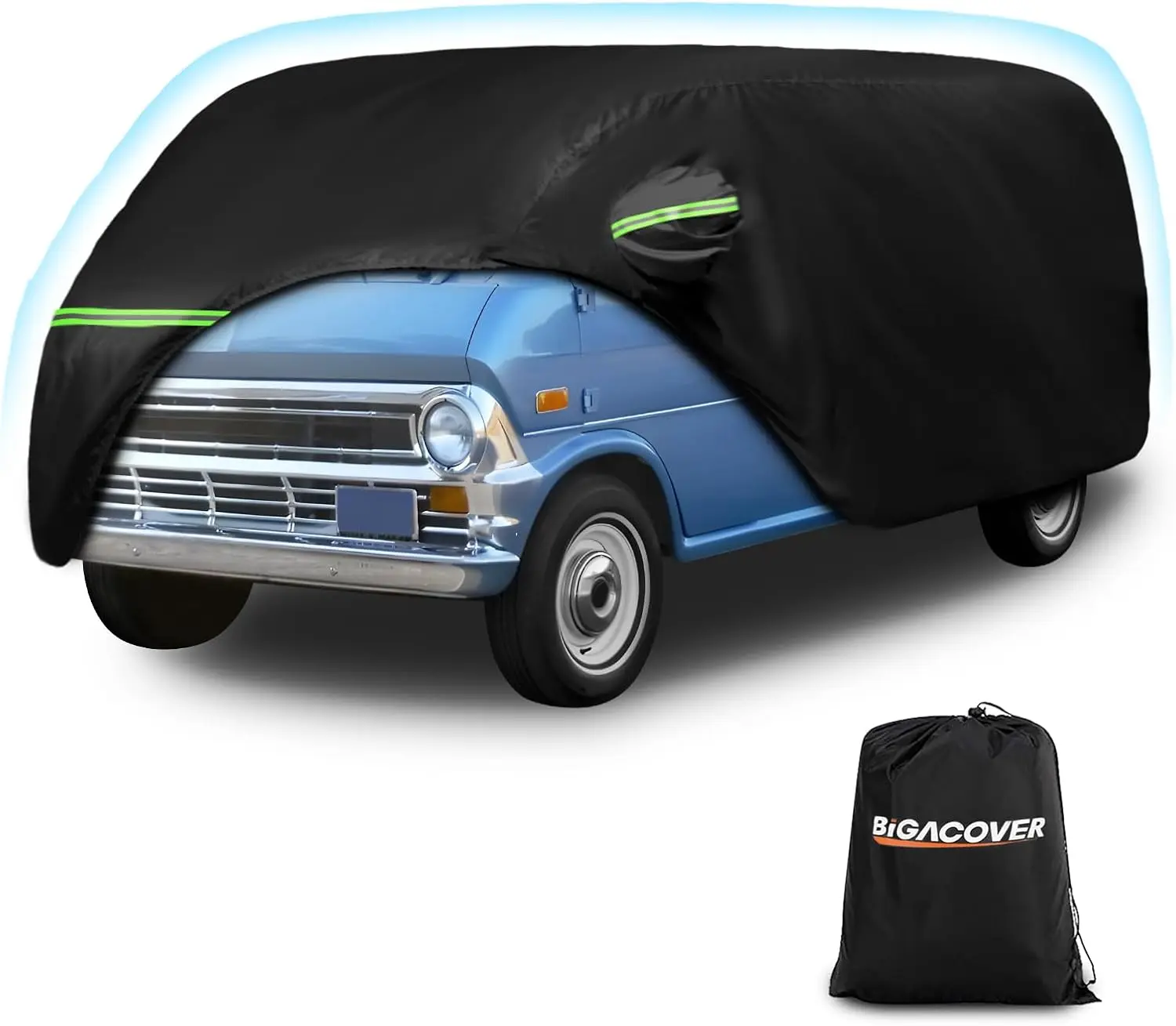 

Waterproof All-Weather Car Cover for 1961-1974 Vans with Zipper, Windproof Design, 420D Oxford Cloth