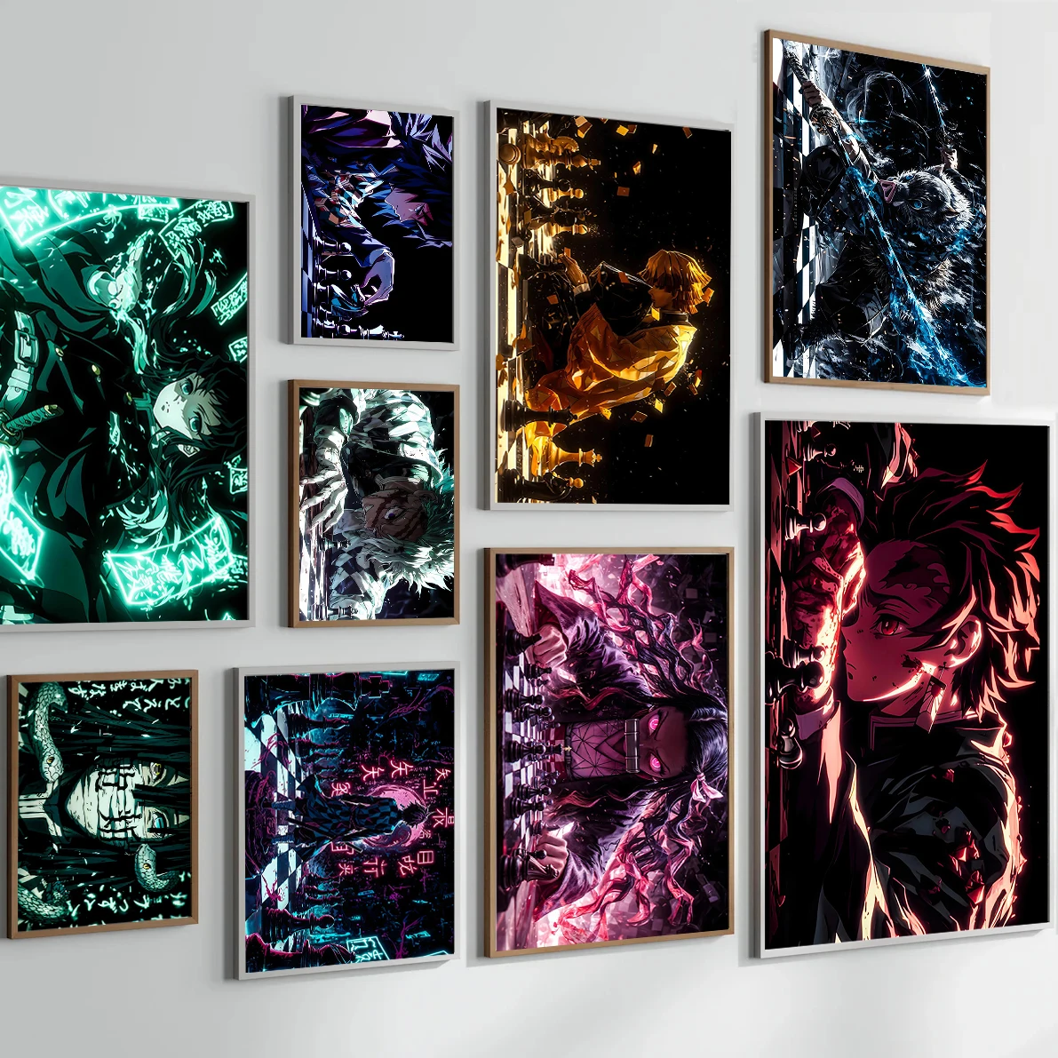 

D-Demon Slayer Self-adhesive Poster Inosuke Hashibira Anime Wallpaper Figures HD Nezuko Decor Home Decoration Giyu Tomioka Gift