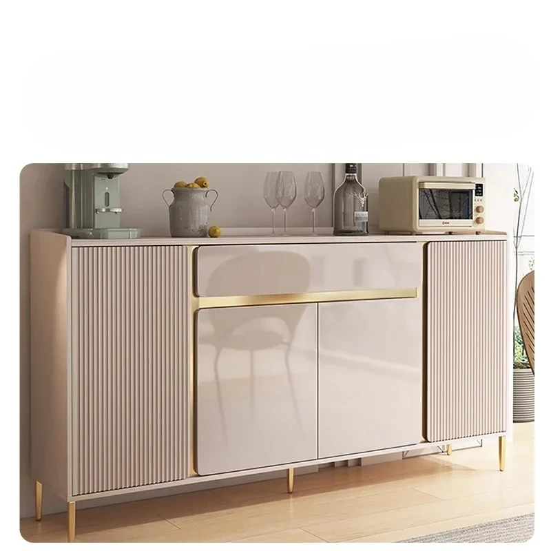 

Скандинавский кремовый ветровой рок-плита из цельного дерева, обеденный боковой шкаф, бытовой простой шкаф для хранения