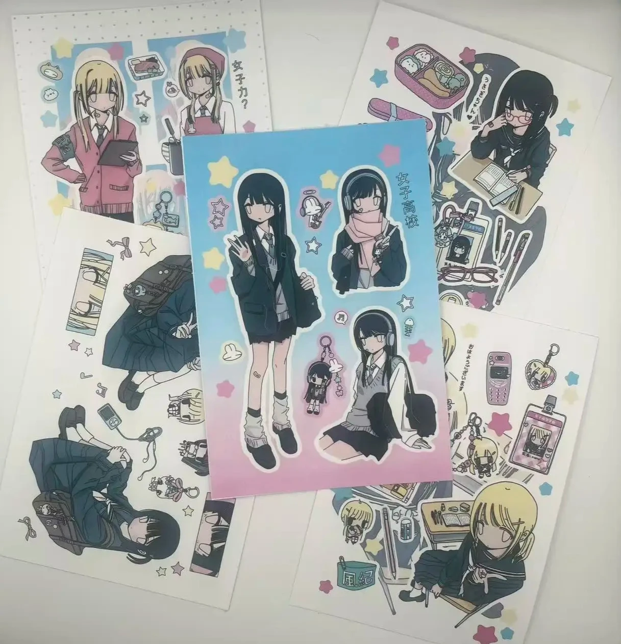 Cute Cartoon Girl Stickers High School Students Daily Stickers Decorate Diy Handbook