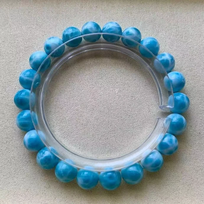 

Natural Deep Blue Larimar Gemstone Round Beads Bracelet Women Men 8.7mm Blue Larimar Beads Bracelet AAAAAA