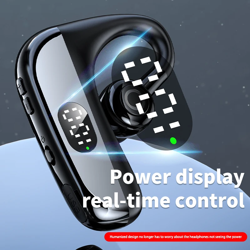 الأعمال سماعة رأس لاسلكية LED عرض بلوتوث 5.2 الاستماع/دعوة 40-60 ساعة مع هيئة التصنيع العسكري ايفي باس سماعة أذن تستخدم عند ممارسة الرياضة لسائق السيارة