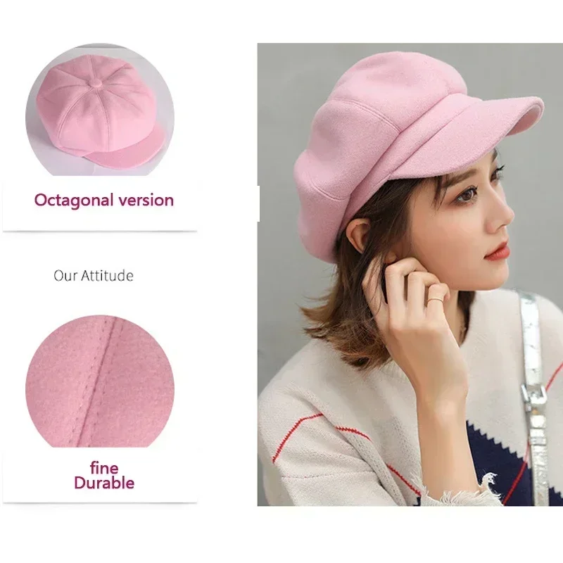 Fashion women\'s Wool  Beret Hats casual newsboy hat Stylish Artist Painter Newsboy Caps, Elegant shape