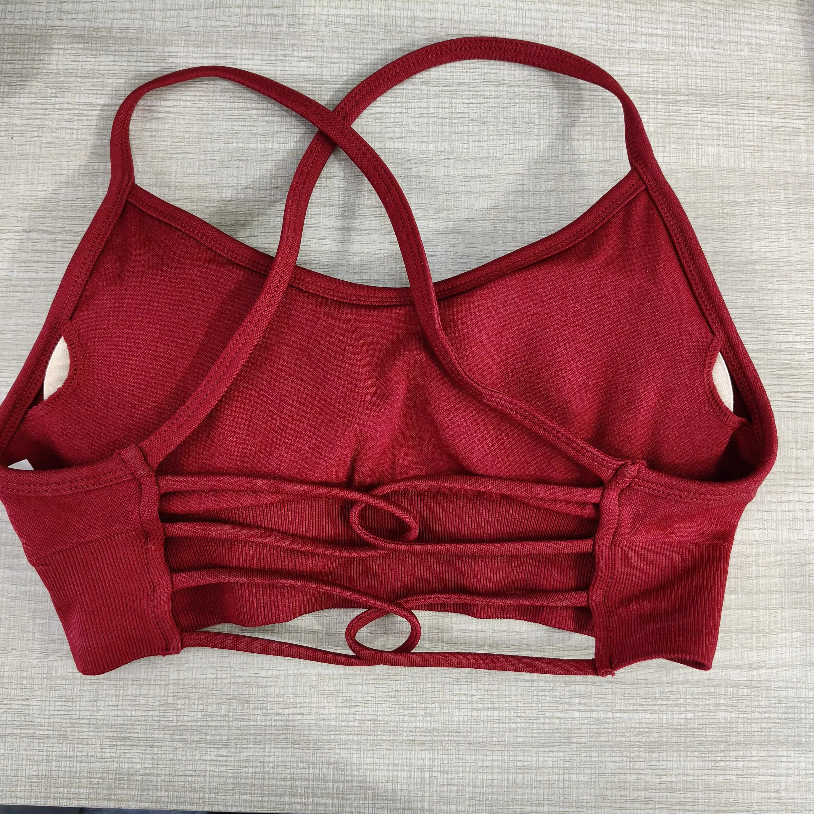Sommerliche Yoga-Bekleidung für Damen: Atmungsaktive Unterwäsche, Sport-BH zum Laufen, formgebendes Push-up-Oberteil und stoßdämpfendes Top – Detail 5