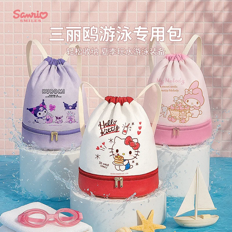 

Сумка для плавания Sanrio для хранения периферийных устройств для мальчиков и девочек, большая вместительная уличная водонепроницаемая сумка, рюкзак, спортивная специальная сумка