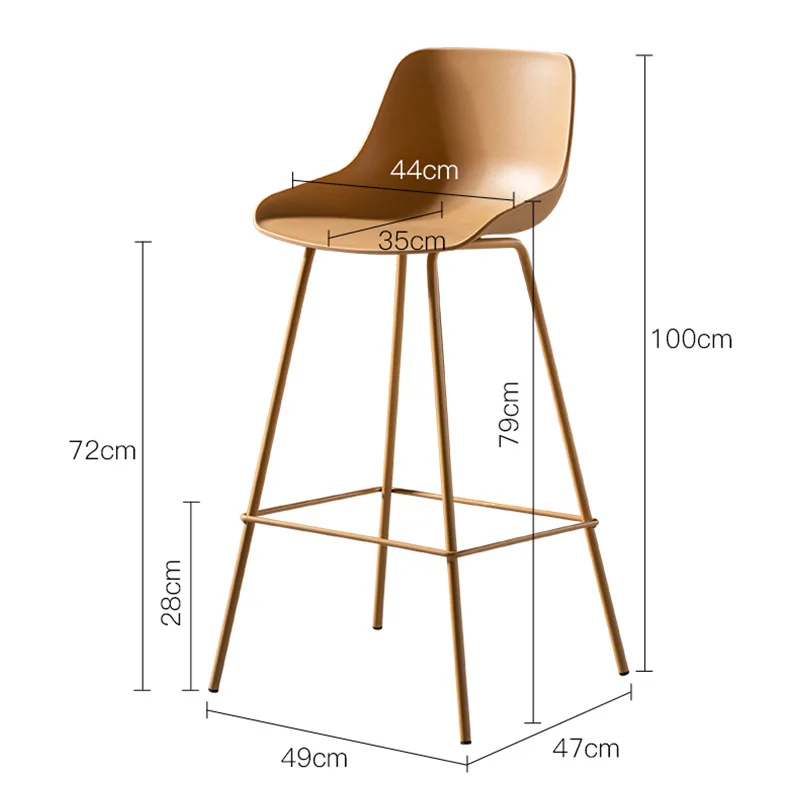 Metal High Stool Bar Chairs Nordic Reception Restaurant Modern Bar Chairs Relax Luxury Bar Furniture Chaises Longues LLBC