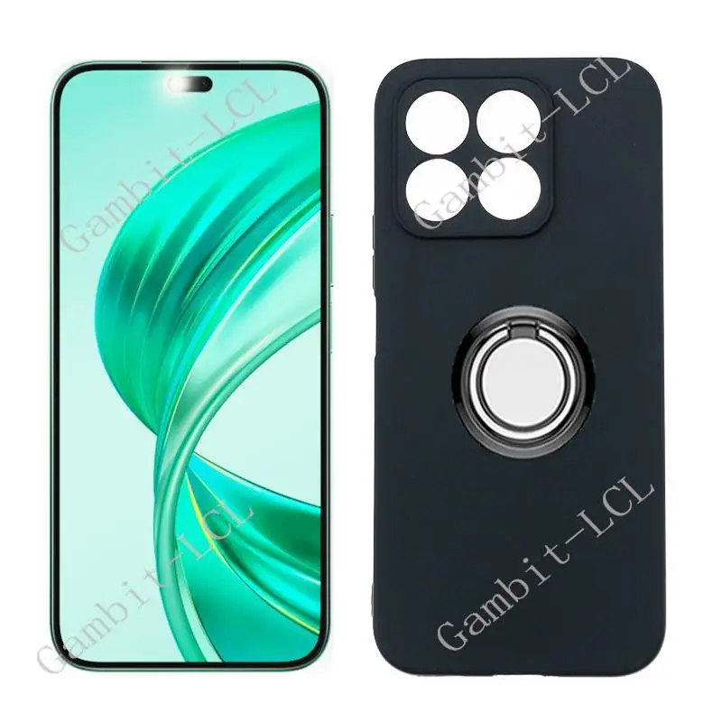 For Honor X8b X8a 4G LLY-LX1 LLY-LX2 CRT-LX1 Back Ring Holder Bracket Phone Cover TPU Soft Silicone Case On Honor X8a 4G