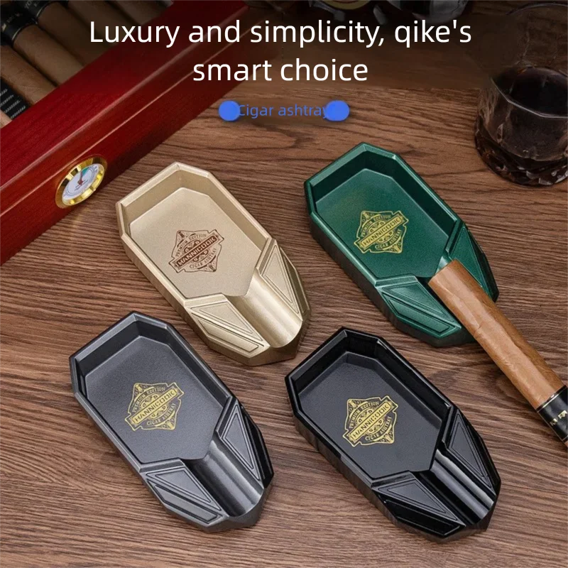 

Cigar Ashtray Aluminium alloy creative design Large capacity single-slot portable Dual-purpose for home and office Christmas