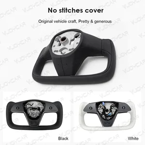 مقبض نير موديل Y 3 عجلة قيادة التدفئة موديل X-Style لتسلا جلد سباق مخصص موديل Y 3 2017-2024 أعلى 8 مبيعات لعجلة القيادة الرياضية - رقم 2