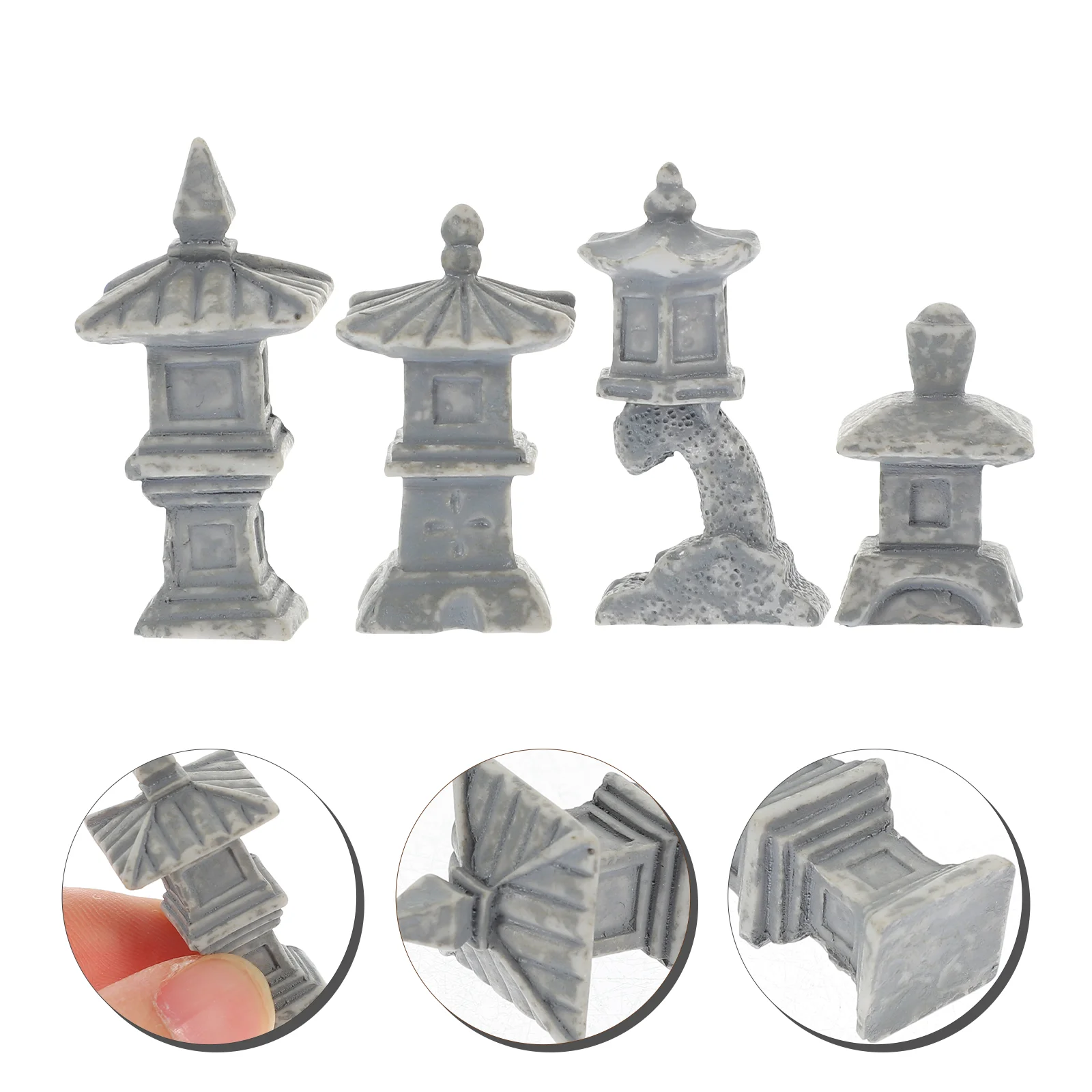 

Miniature Stone Lantern Resin Pagoda Statue Vintage Home Decor Mini Landscape nament Safe Creative Design