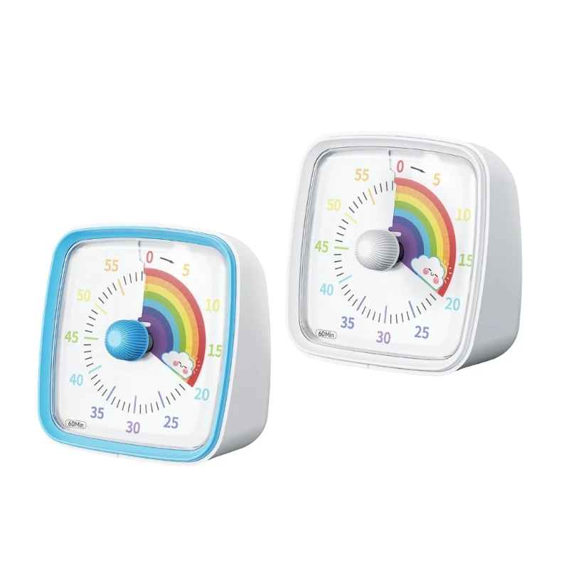 

Q2Q4 Small Visual Timers Educational Timers with Rainbow Face Kid Friendly Visual Timers with Playful Designs for Kid & Adult