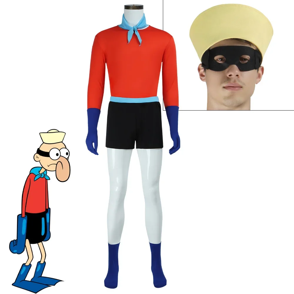 Disfraz de Cosplay de Hombre Sirena, Conjunto de Disfraz de Barnacle, Disfraz de Superhéroe de Bob Esponja, Disfraces Divertidos para Hombres Adultos para Halloween