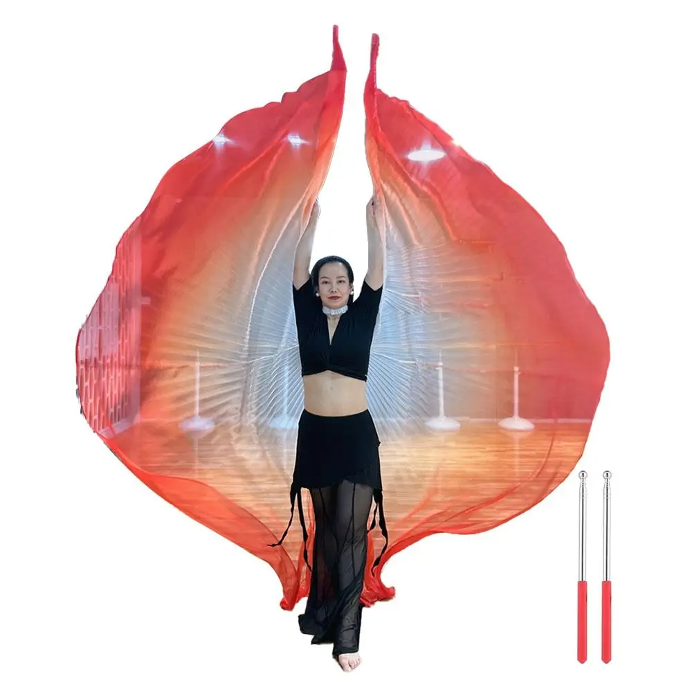 con palos telescópicos Accesorios para danza del vientre Accesorios Varillas escalables multicolores Banderas semicirculares ligeras