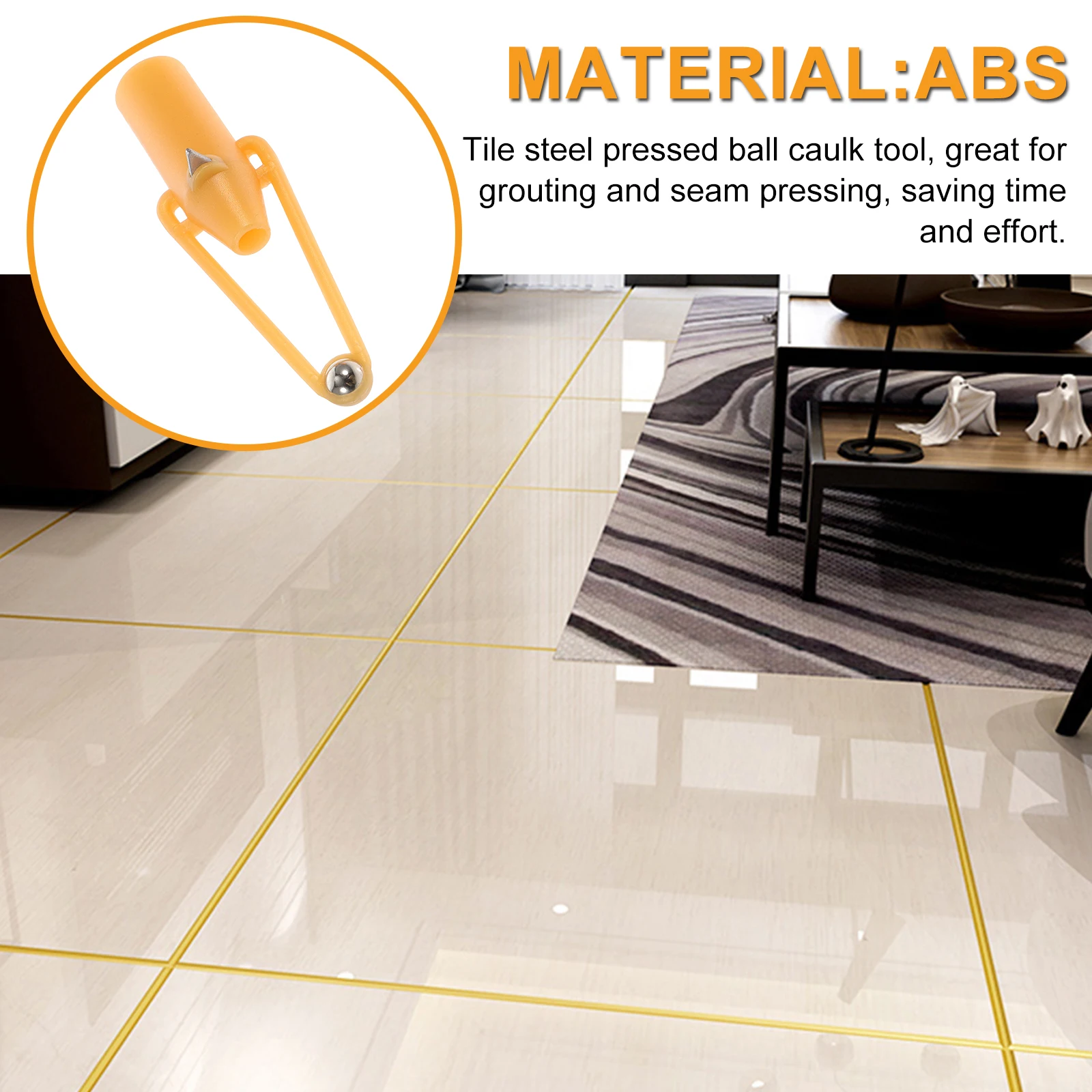 

Caulk Tool for Ceramic Tile Joint ange ABS Metal Finisher Grouting Seam Pressing Saving Time Effort Flexible Positioner