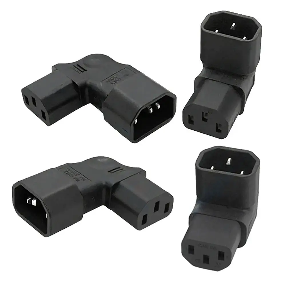 Professional 3Pin AC Adapter C14 to C13 Male to Famale Extension Plug 90 Degree Power Extension Electrical Connection