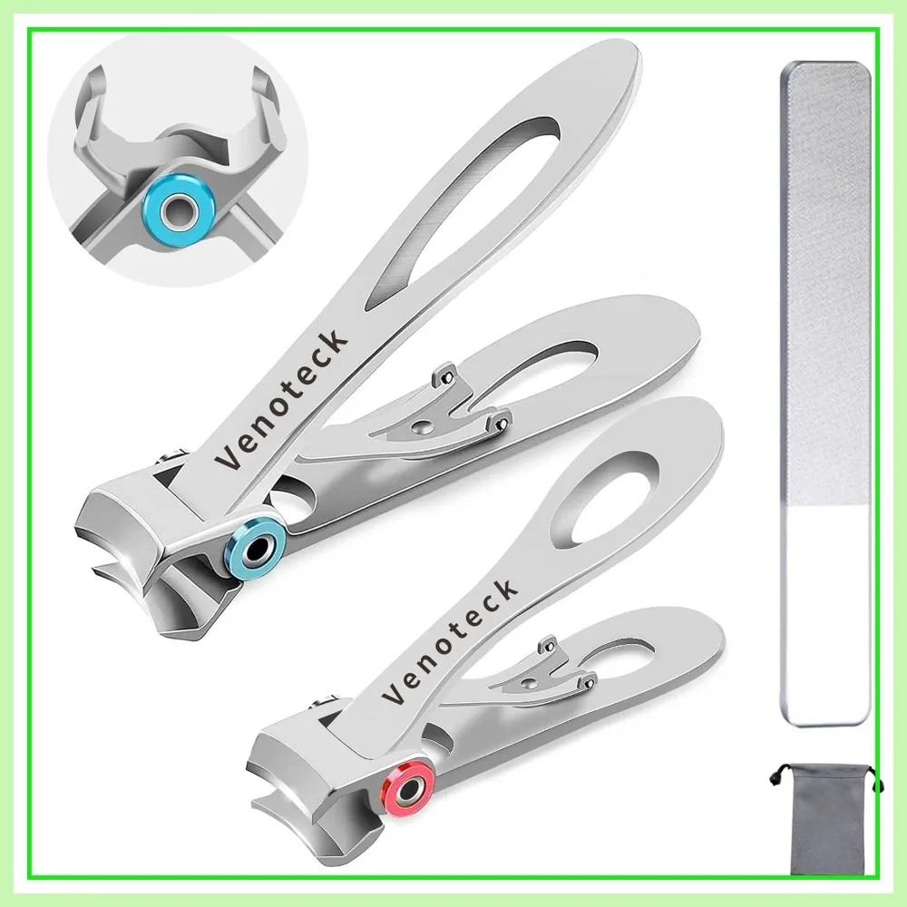 

Nail Clippers Set for Thick Nails - Stainless Steel Fingernail and Toenail Clippers for Men, Women, Seniors