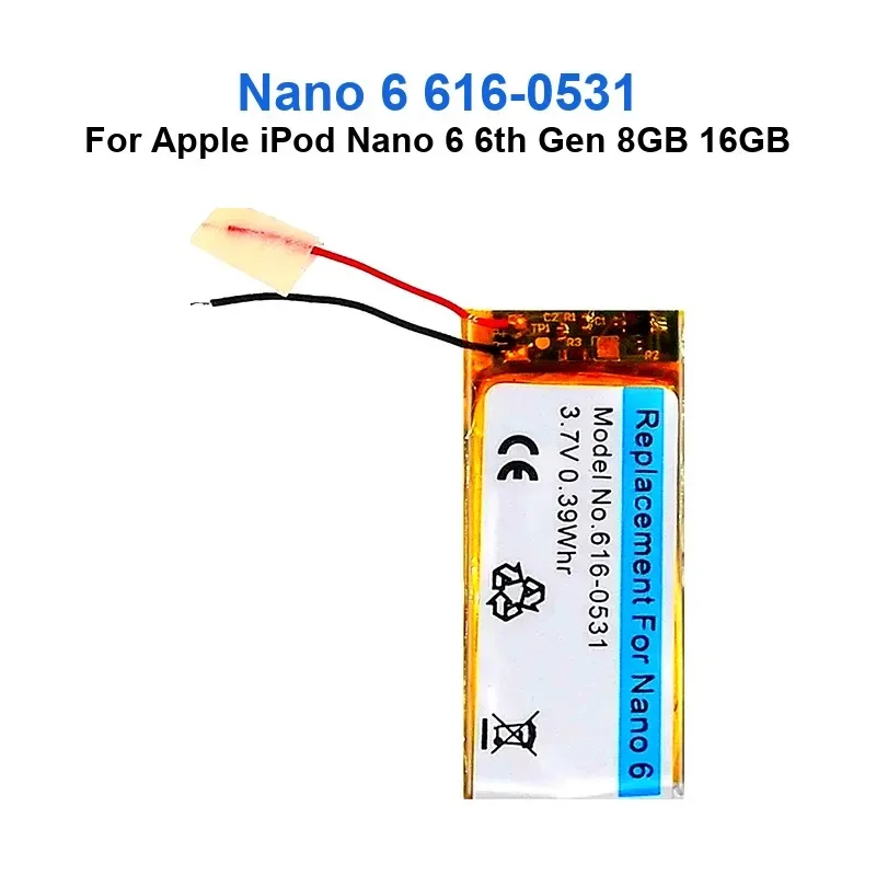 بطارية لأجهزة أبل آي بود نانو 4 4th 6 6th 8GB 16GB 7 7th 3 3 3rd 5 5G 5th 1st Gen 616-0407 616-0639 616-0640 616-0467 A1137 W0784