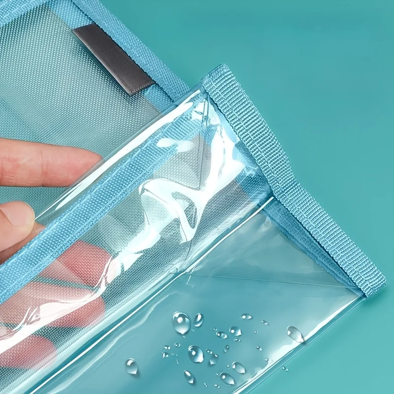 1 Piece, Random Color, Transparent File Folder, Tutoring Bag, Student Tote Bag, Large Capacity Tutoring Bag, Document Storage Bag, Maternity Document Bag, Work Travel Document Bag, Waterproof Zipper Bag view 2