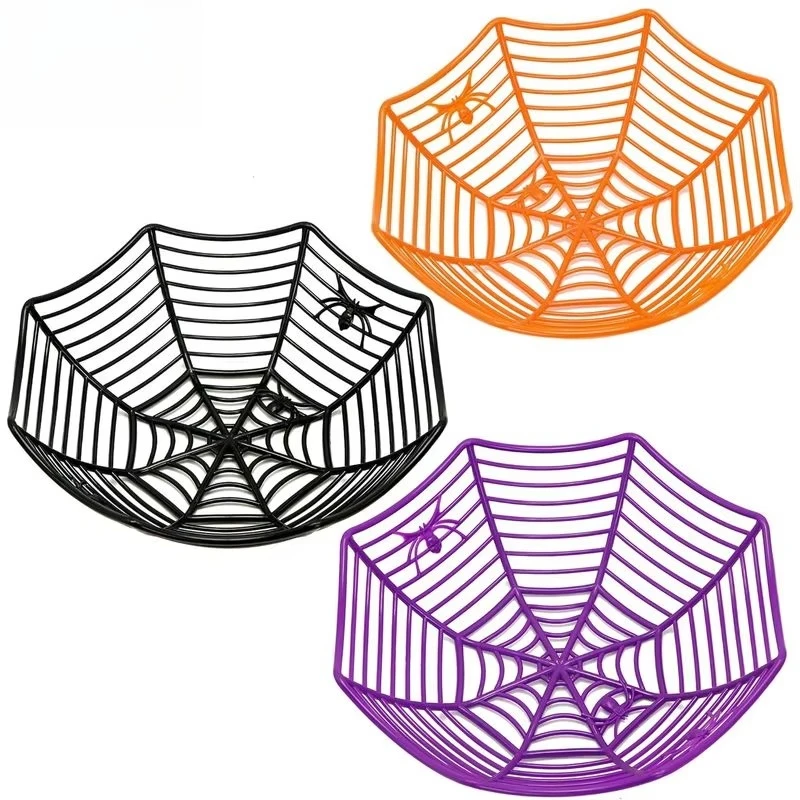 1/3 Pcs Halloween Candy Bowl Spider Web Trick or Treat Bowl Halloween Decorations for Haunted House Table Desk Party Decor