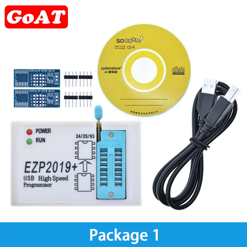 Origiginal EZP2019 High-speed USB SPI Programmer EZP 2019 Support24 25 93 EEPROM 25 Flash BIOS Chip full set + 10/12pcs adapters