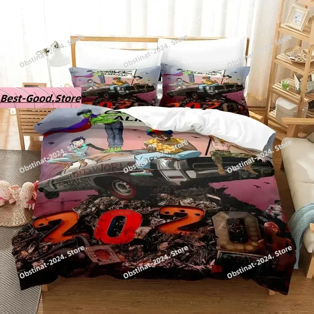 

New Gorillaz Bedding Set Single Twin Printed Bed Set With Pillowcase Bed Duvet Cover Soft Single Double To Queen Super King Size