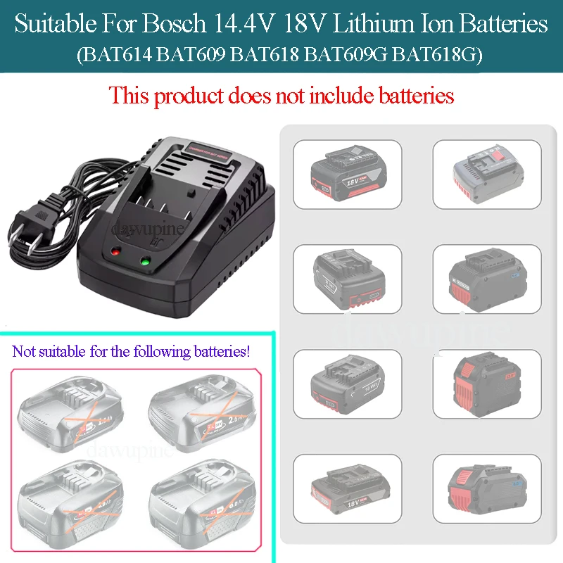 Lithium Battery Accessories Charger AL1860CV AL1814CV AL1820CV For Bosch 14.4V 18V Li-ion Battery BAT618 BAT614 BAT610G BAT609G