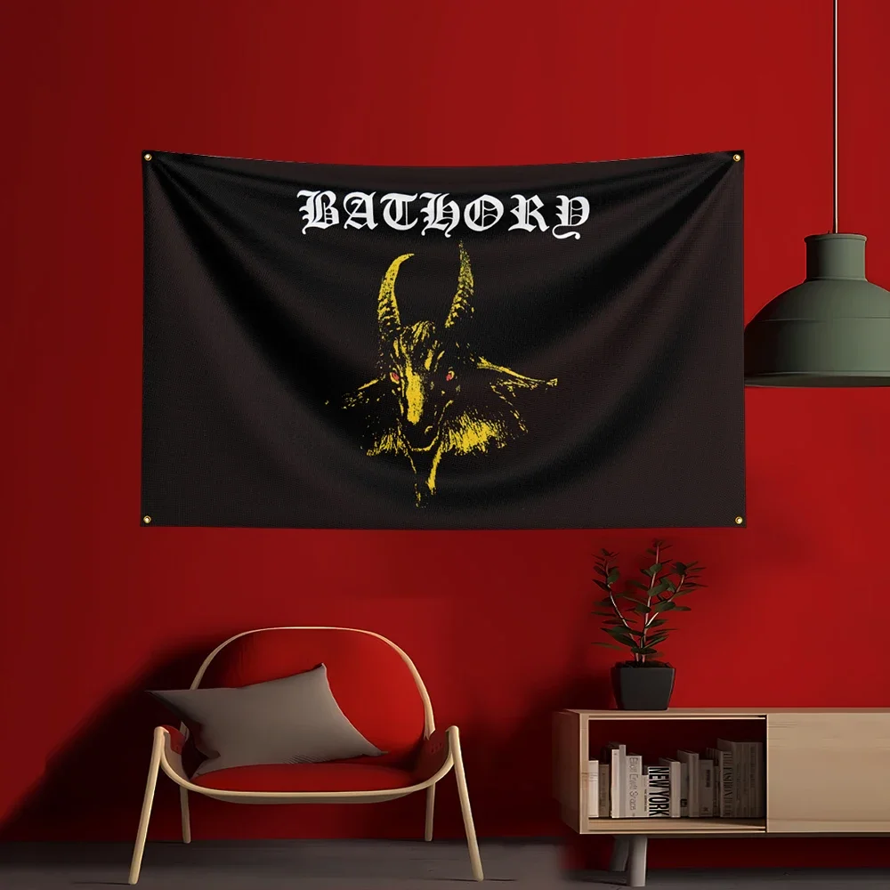 90X150CM B-Bathorys Heavy Rock Band Flag Polyester Digital Printing Banner for Bedroom Wall Art Out Door Tapestry Decoration