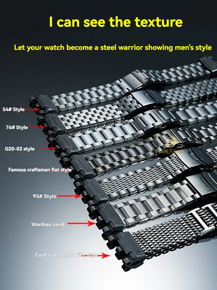سوار بديل من الفولاذ المقاوم للصدأ لـ Casio G-SHOCK Mudmaster GWG-2000 GWG-2040 |   حزام ساعة معدني شديد التحمل |   الرجال