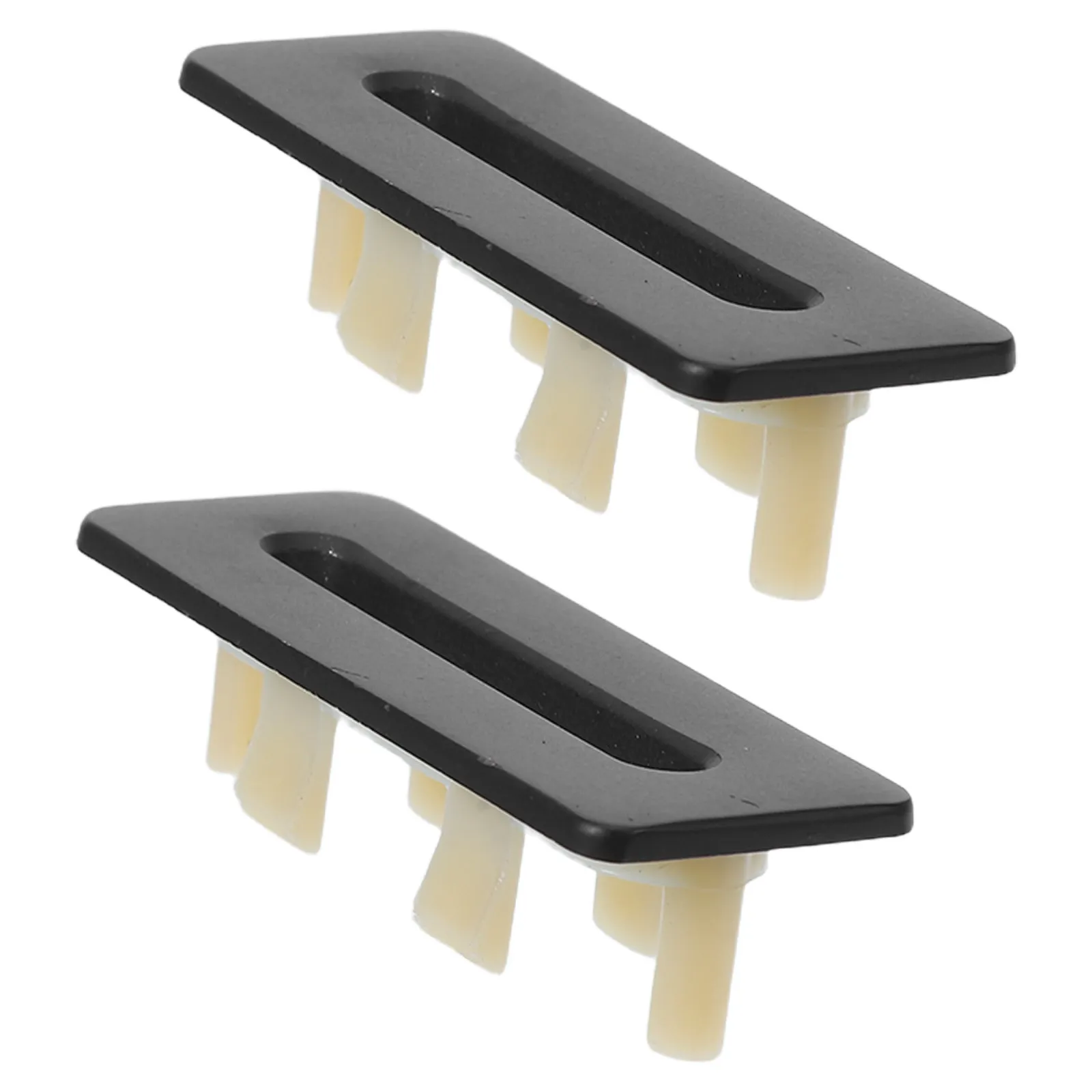 

2Pcs Rectangular Sink Overflow Cover Metal Matte Black Bathroom Basin Overflow Drain Cover Decorative Hole Cap for Washbasin