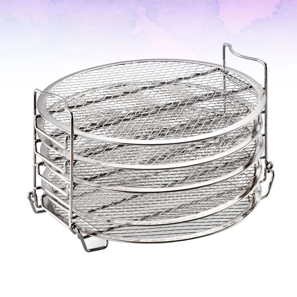 5-Layer Stainless Steel Air Fryer Accessories Rack Dehydrator Kitchen 304 Cooker Bracket Fruit