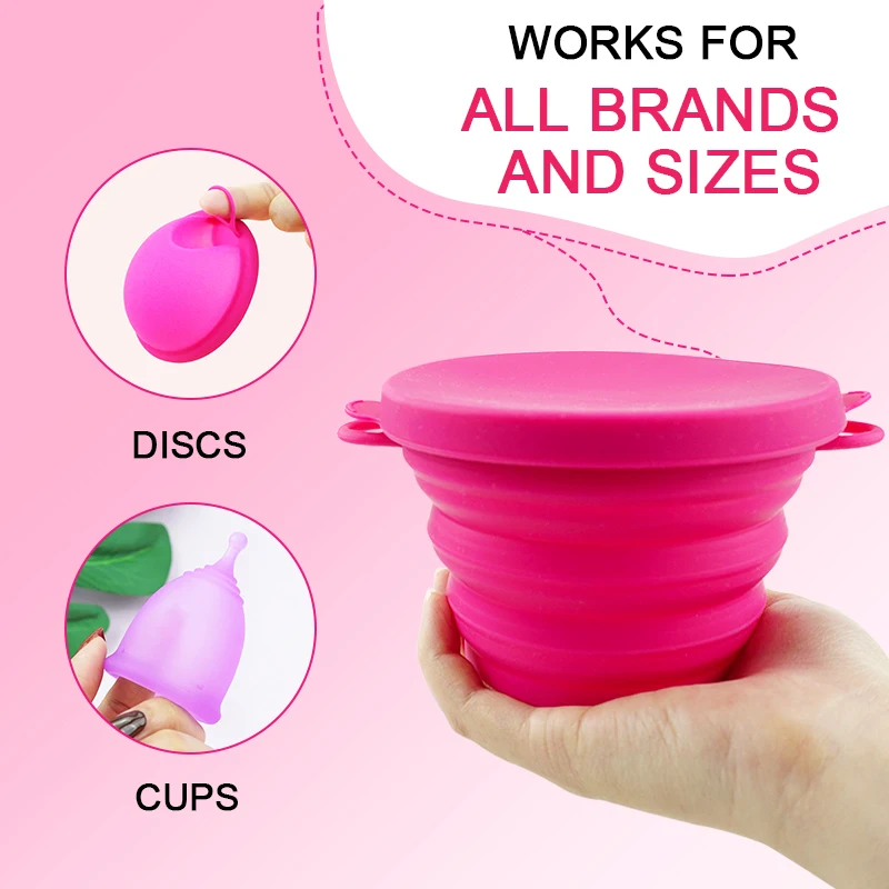 Menstrual Disc Kit With Sterilizer Female Soft Medical Silicone Period Menstruation Use Disk sterilization Container Case