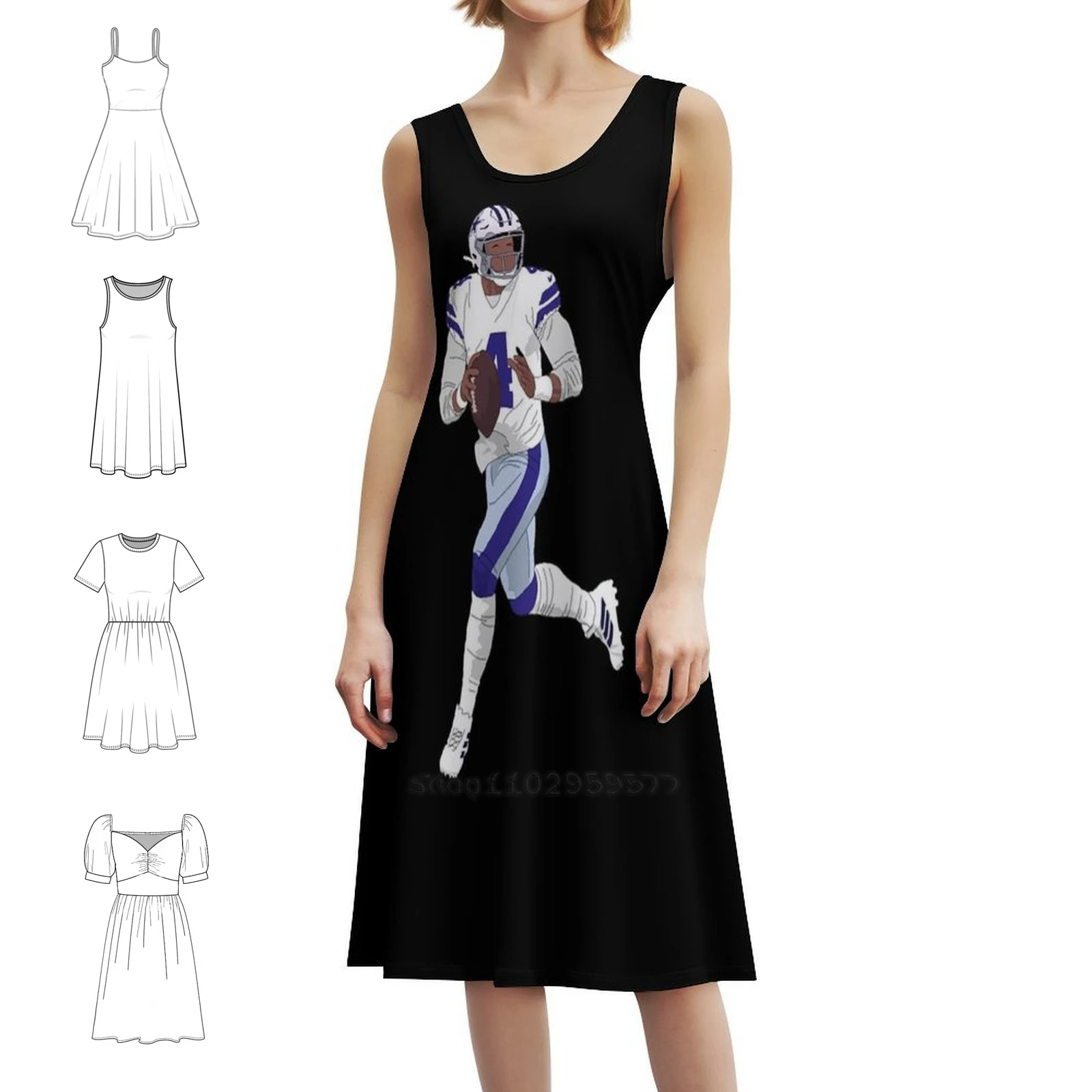 هجوم داك! فستان على شكل قلب فستان أنيق للحفلات الصيفية للنساء فساتين حفلات كرة القدم من Dak Dak Dallas #1