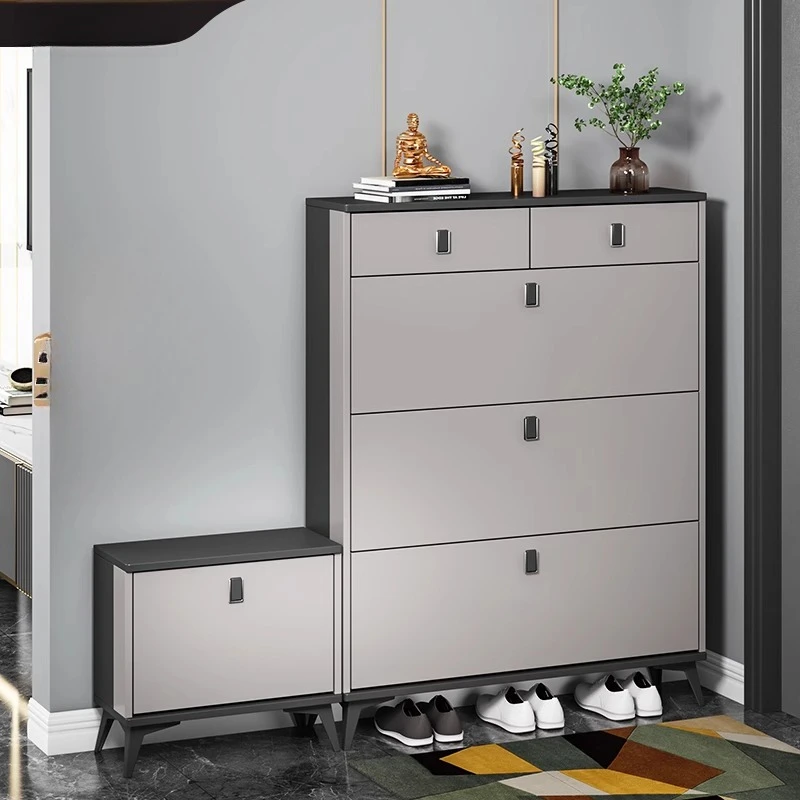 Solid Wood Shoe Cabinet Household Entrance Corridor Indoor Large-capacity Entrance Cabinet Italian Shoe Rack