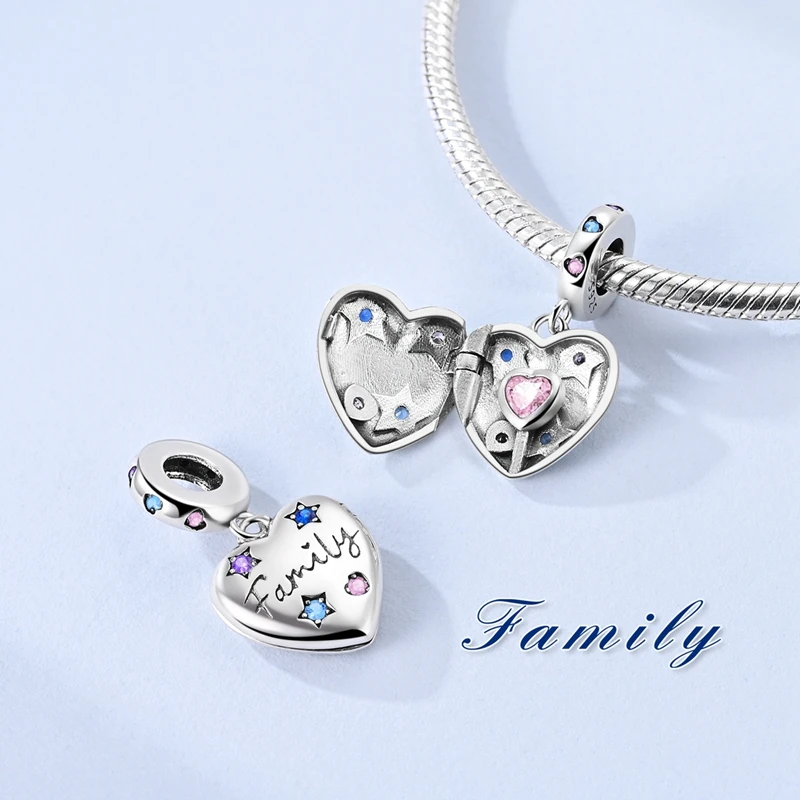 Original 925 Sterling Silver Charm Beads Fun Star Moon Easter Egg Sweet Love Chocolate Pendant For Bracelet DIY Jewelry image 6
