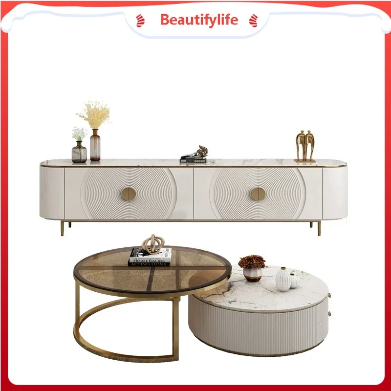 

K185 K185 American light luxury TV cabinet and coffee table combination simple modern small apartment living room TV cabinet