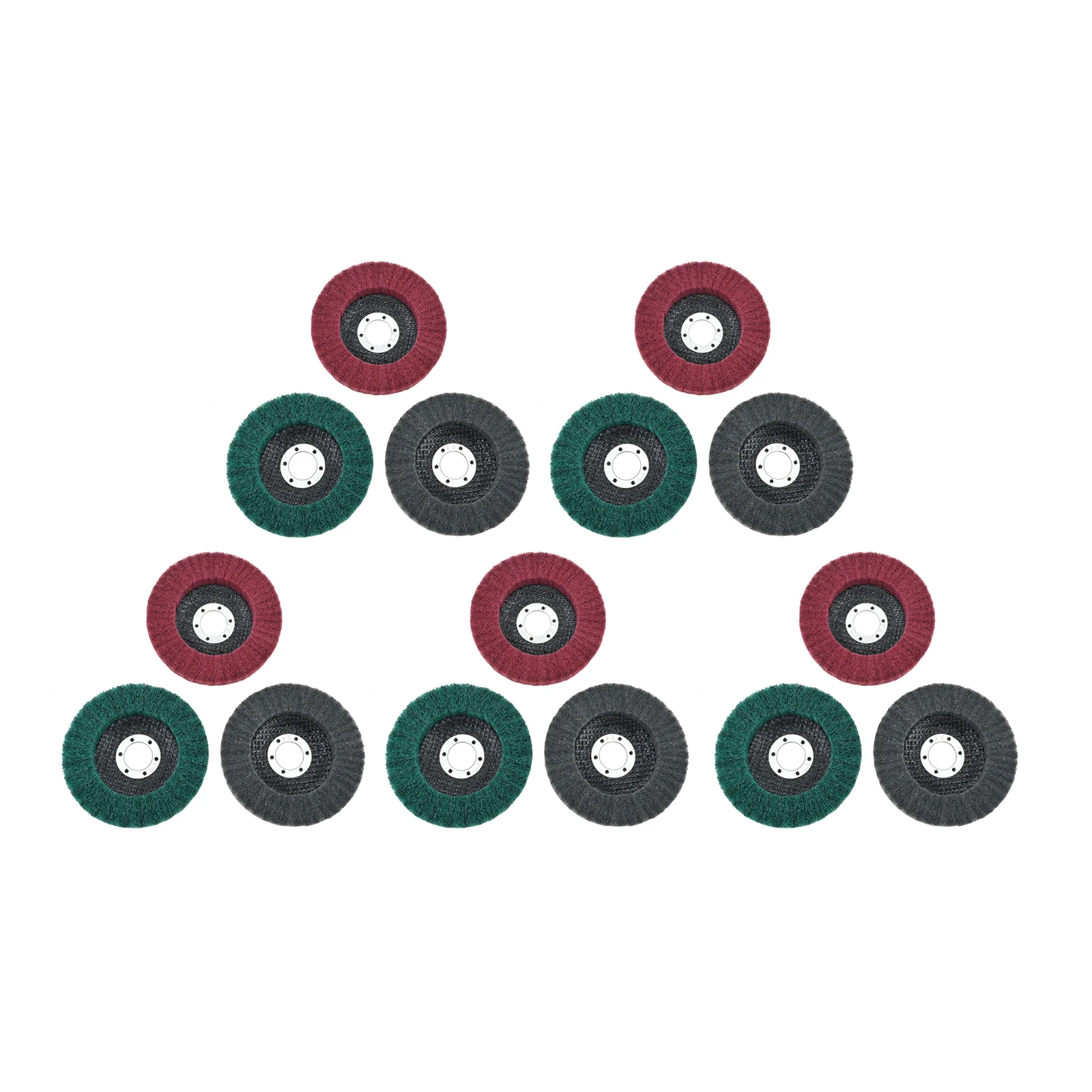 

15Pcs Nylon Fiber Flap Polishing Disc 115mm Buffing Wheel for Angle Grinder Polishing Rust Removal Deburring Grit 180/320/600