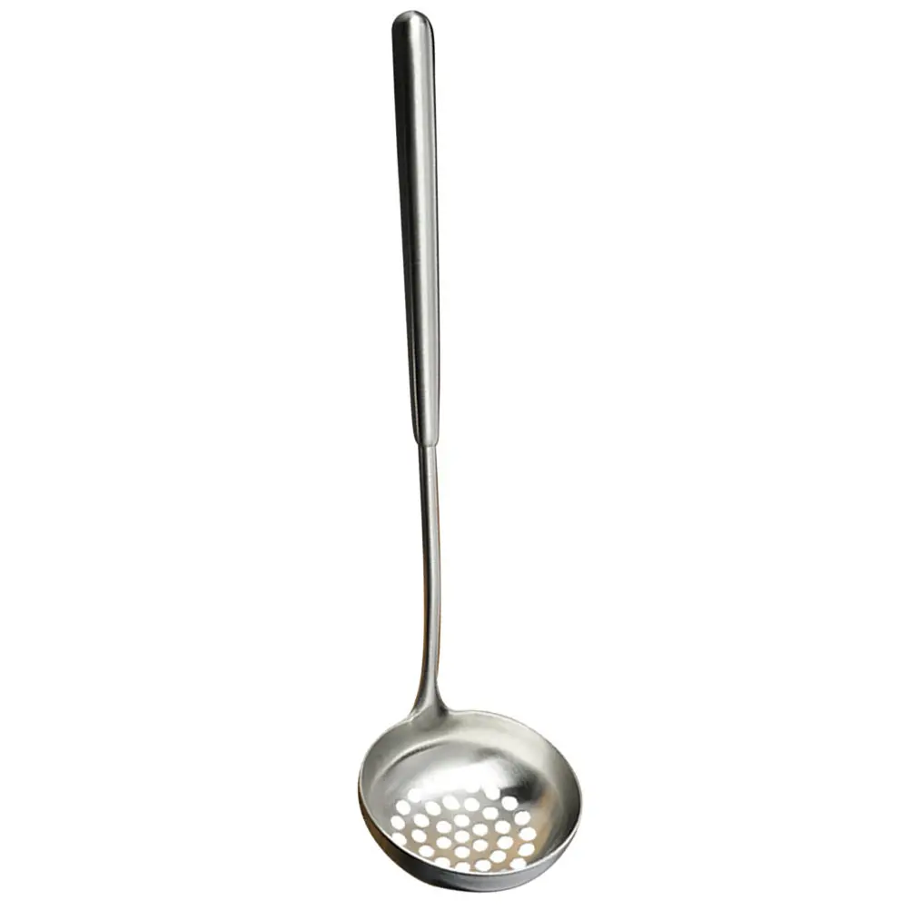Stainless Steel Hot Pot Colander Spoon with Extra-Long Heat-Resistant Ergonomic Handle for Safe Straining & Serving