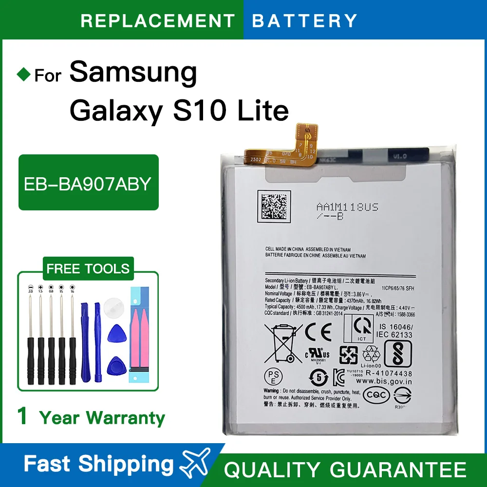 Brand New EB-BA907ABY 4500mAh Battery For Samsung S10 Lite/ G770 / A71 5G/ A716/ Phone Batteries Fast Shipping+Tools