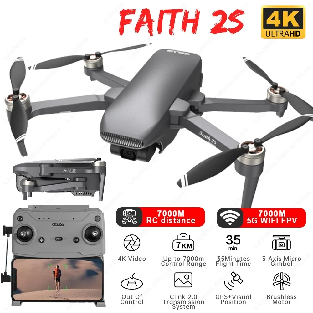 

Top Faith 2S Drone 4K Professional GPS HD Camera 3-Axis Gimbal Quadcopter 35min Flight RC 7KM SG906 Max2 X8Mini F11S 4K PRO