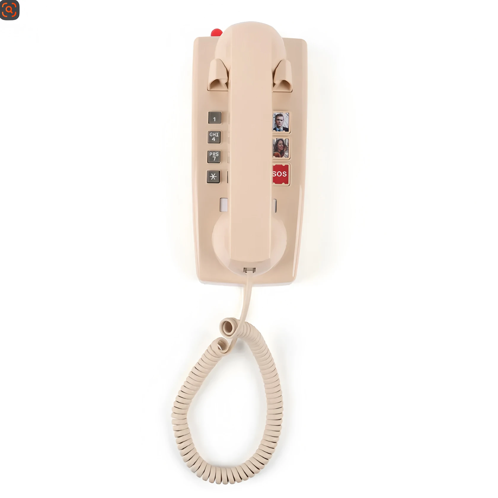 Corded Vintage TRIMLINE Home Phone, Easy Wall-Mount Landline Phone,Big Button SOS Emergency Telephone for Seniors with 3 Groups