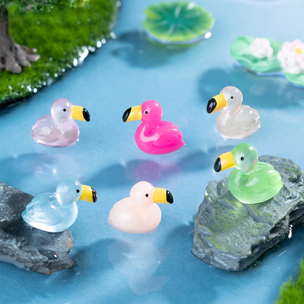 

10pcs Flamingo Mini Resin Ornaments Garden Aquarium Decor Landscape Statues Figurines Animal Toy