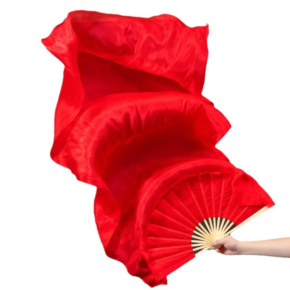 Hot Sell Gradient Color Belly Dancing Fan Multicolors 120cm Long Imitation Fan Practice Dancer Tool Dance Accessories