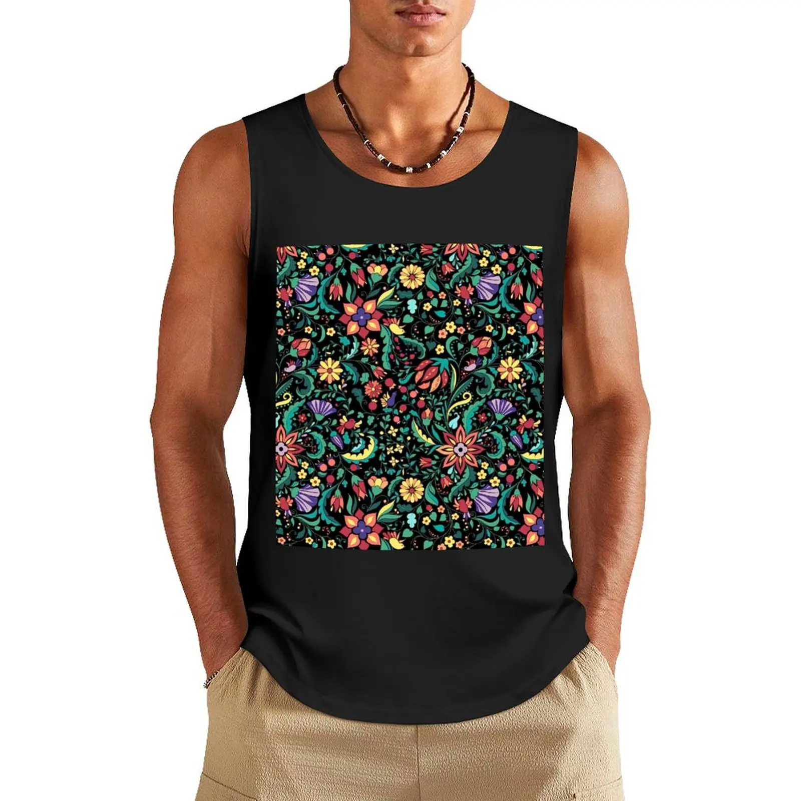 

Mexican Ornate Ethnic Pattern, Mexican Pattern, Ornate Ethnic Tank Top Men's clothes luxury style Men's summer clothes