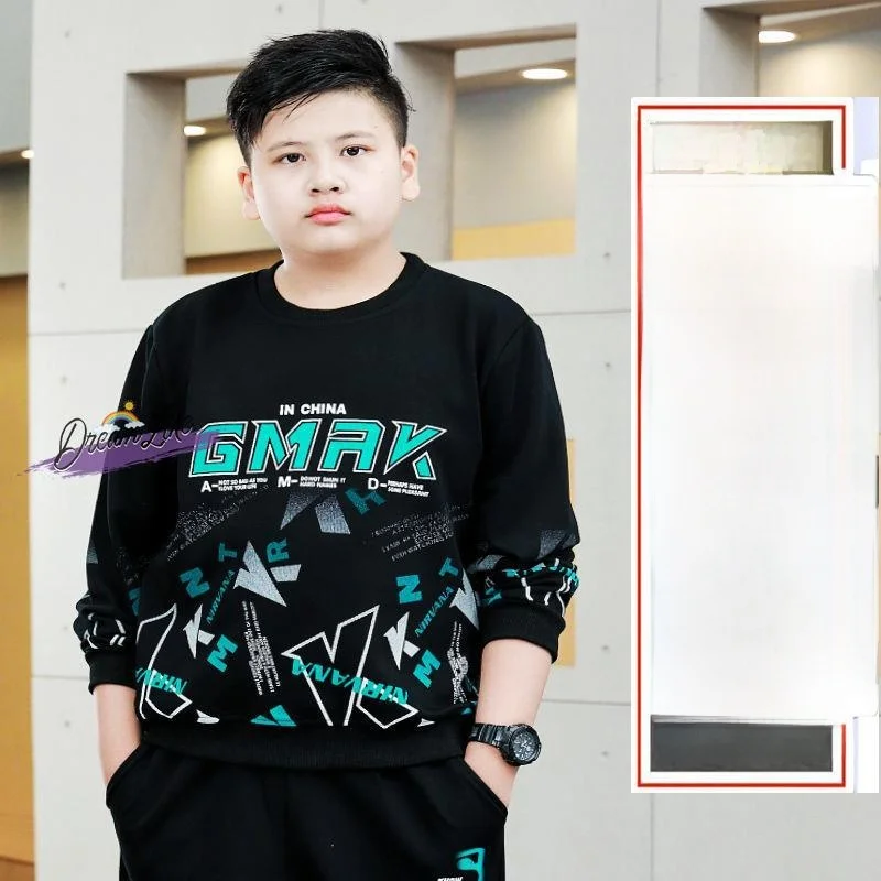 

Детская толстовка больших размеров, очень большая, хлопковая, с длинными рукавами, свободного кроя, модная, для весны и осени, для полных мальчиков