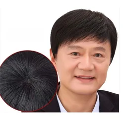 Natural And Realistic Human Hair For Rare Hair Middle Aged Men Wig Breathable Silk Top Short Wigs Adjustable And Easy To Wear